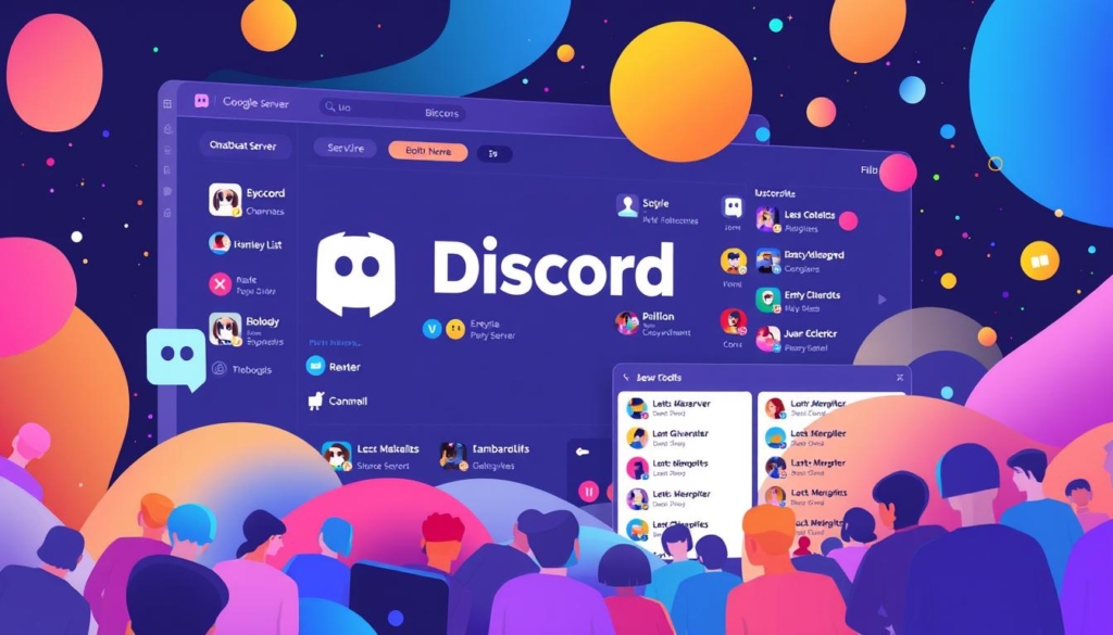 Interface dos servidores do Discord